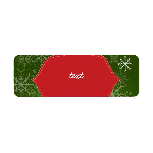 Etiqueta PixDezines Snowflakes White + Green (Frente)