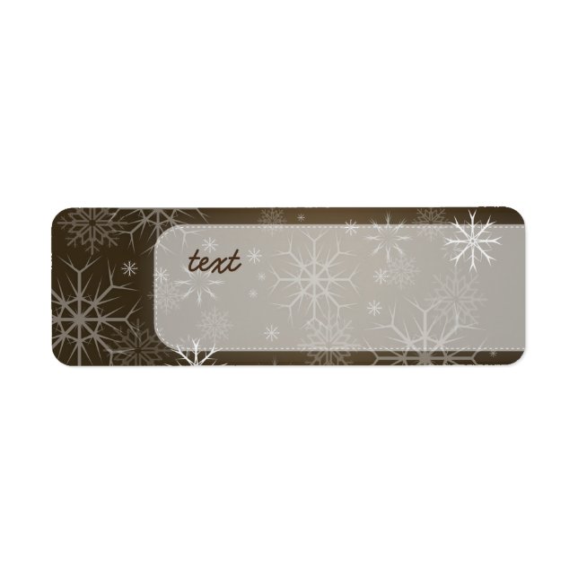 Etiqueta PixDezines Snowflakes White + Mocha (Frente)