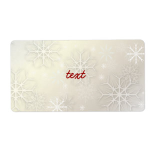 Etiqueta PixDezines Snowflakes White + Pearl