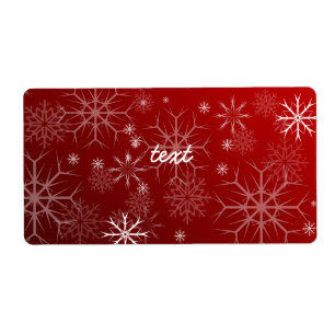 Etiqueta PixDezines Snowflakes White + Red