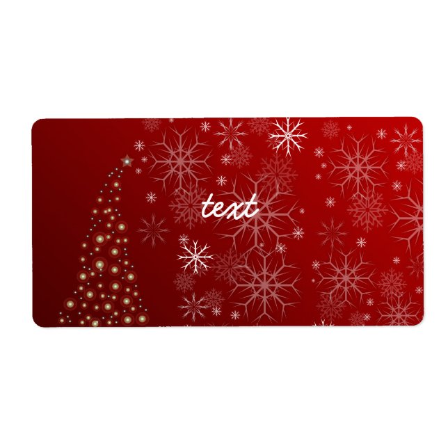 Etiqueta PixDezines Snowflakes White + Red (Frente)