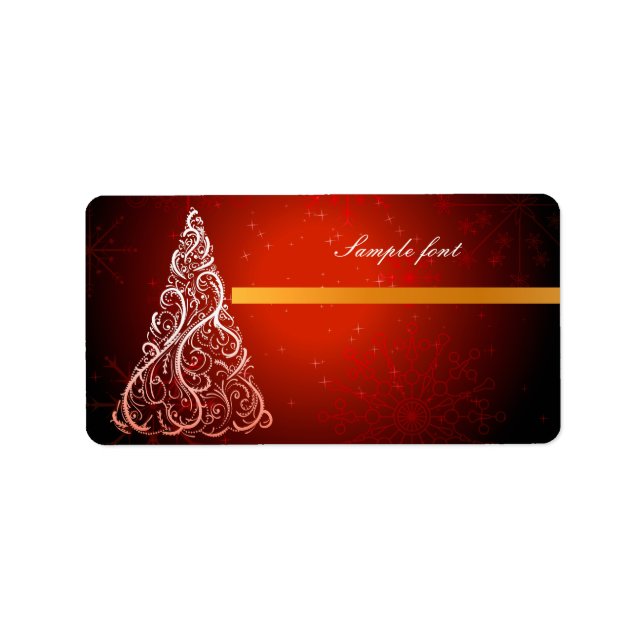 Etiqueta PixDezines Swirls Árbol de Navidad (Frente)