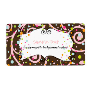 Etiqueta PixDezines Whimsy, chocolate rosa, bizcochos