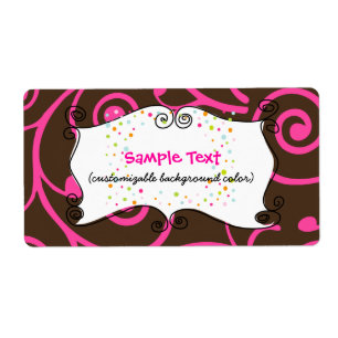 Etiqueta PixDezines Whimsy, chocolate rosa, bizcochos