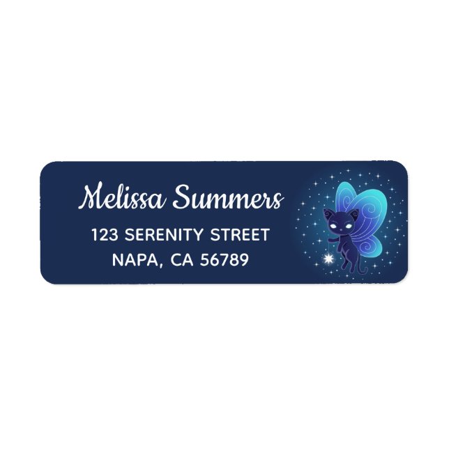 Etiqueta Pixie Cat - Fairy Wings Kitty (Frente)