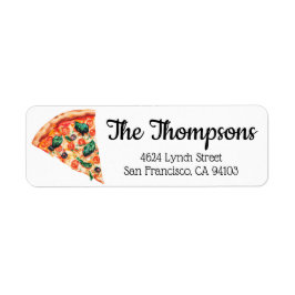 Etiqueta pizza acuarela 