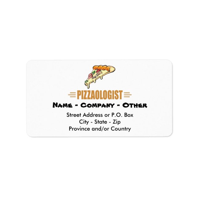 Etiqueta Pizza divertida (Frente)