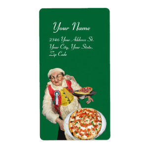 Etiqueta PIZZA ITALIANA blanco rojo