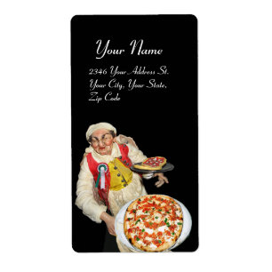 Etiqueta PIZZA ITALIANA rojo verde negro