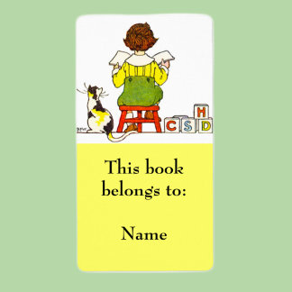 Etiqueta Placa del libro de lectura de niños