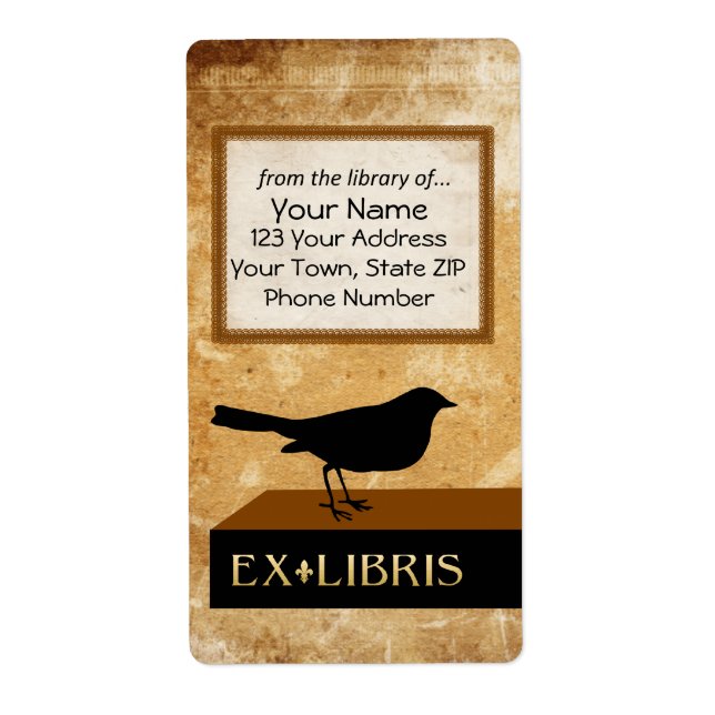 Etiqueta Placa del libro Raven (Frente)