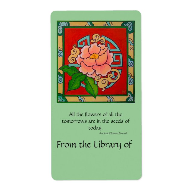 Etiqueta Placa para libros peones chinos (Frente)