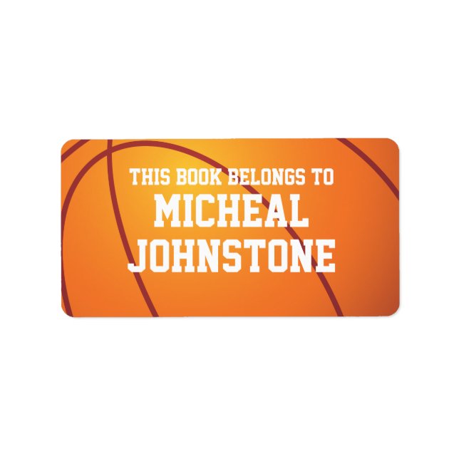 Etiqueta Placa personalizada de libros de baloncesto (Frente)