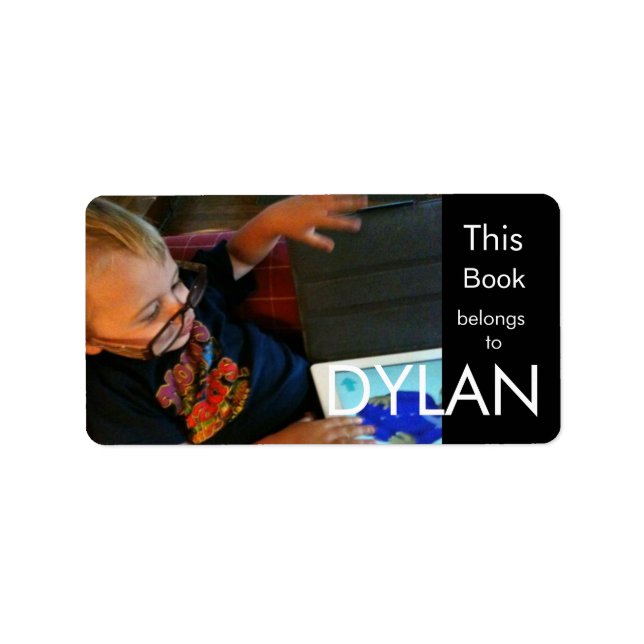 Etiqueta Placa rectangular de fotografía personalizada (Frente)