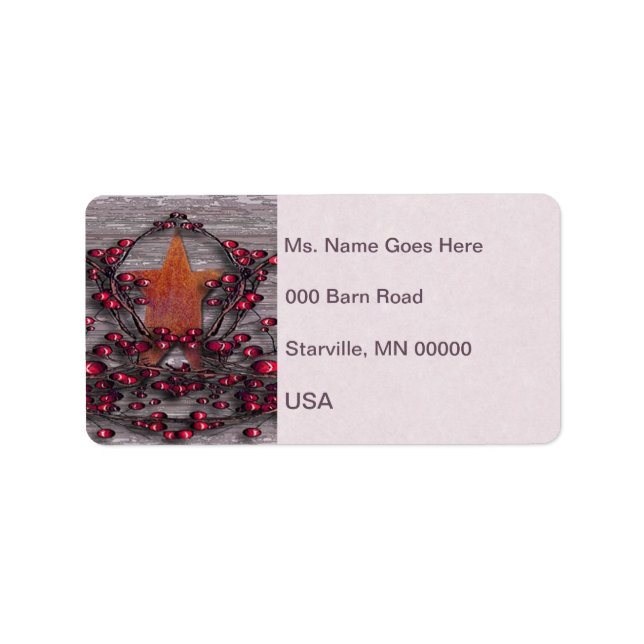 Etiqueta Placas de barras Estrella Rusto (Frente)