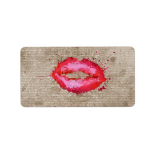 Etiqueta Placas de labios de colores de agua vitícolas de 