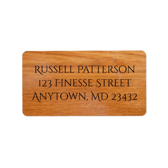 Etiqueta Placas de madera (Frente)