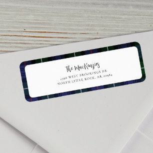 Etiqueta Plaid MacKenzie Tartan Family Return Address