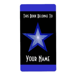 Etiqueta Plancha de biblioteca de rayas de Estrella Azul os