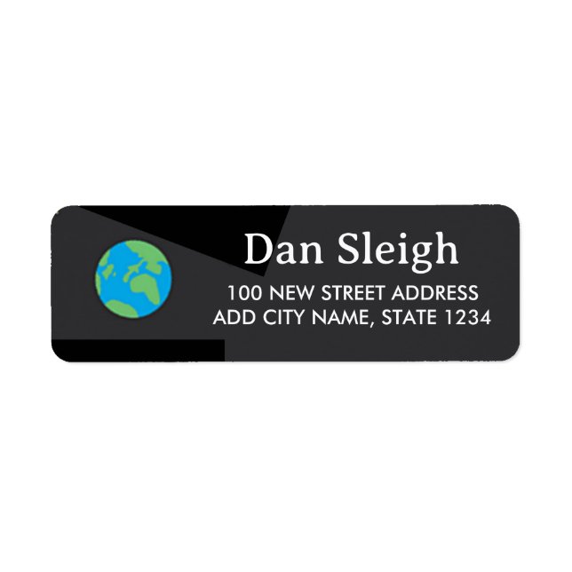 Etiqueta Planeta Tierra en negro (Frente)