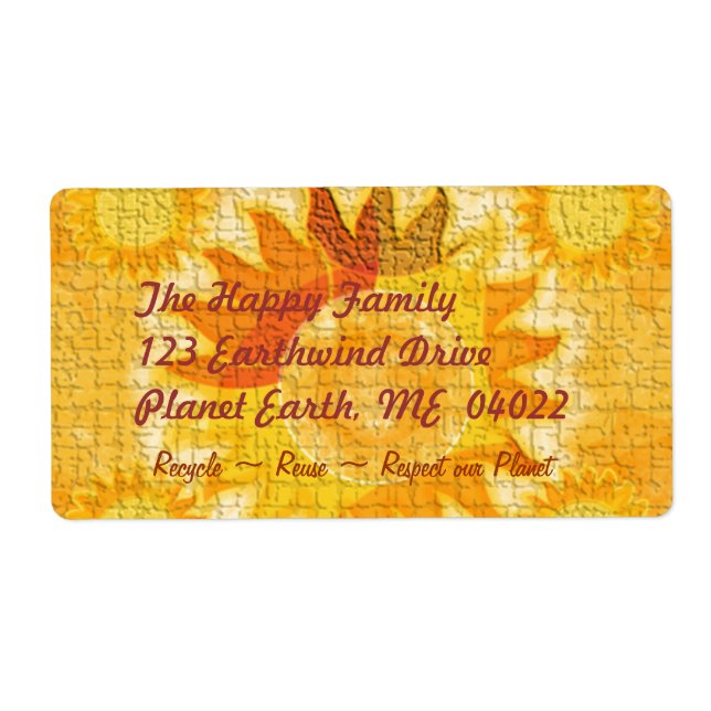 Etiqueta Planeta Tierra (naranja) (Frente)