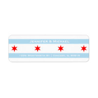 Plantilla de Bandera de Chicago | Estrellas rojas