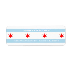 Etiqueta Plantilla de Bandera de Chicago   Estrellas rojas