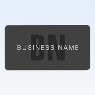 Etiqueta Plantilla de diseño de monograma editable en gris 