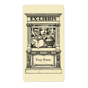 Etiqueta Plantilla de Ex Libris de columnas clásicas