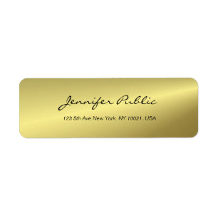 Etiqueta Plantilla de guión elegante de oro moderno manuscr