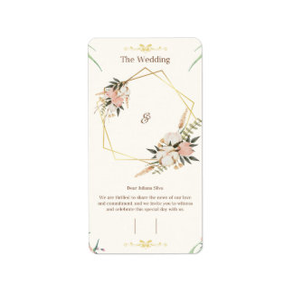 Etiqueta Plantilla de invitación a la boda de Personalizabl