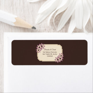 Etiqueta Plantilla de Invitación de Boda Floral Otoñal Eleg
