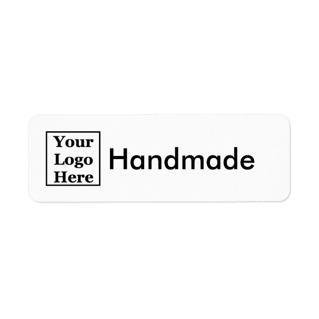 Etiqueta Plantilla de Logotipo y Hecho a Mano para Negocios (Frente)