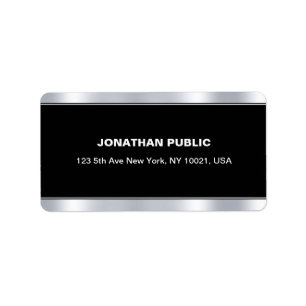 Etiqueta Plantilla de Plata Negra Elegante Glamour moderno