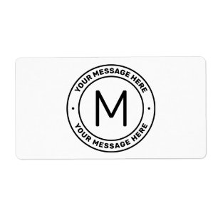 Etiqueta Plantilla de texto de personalizable   Blanco y ne