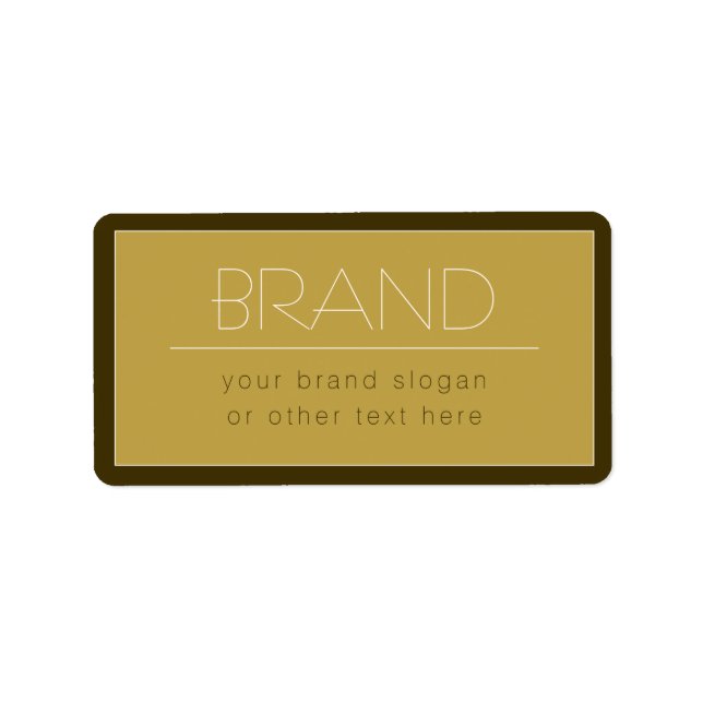 Etiqueta Plantilla de texto editable con estilo | Oro vinta (Frente)