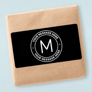 Etiqueta Plantilla de texto personalizable Blanco y negro