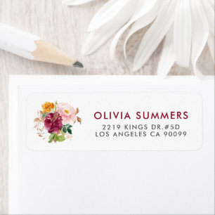 Etiqueta Plantilla de tipografía moderna y bouquet boho col