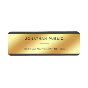 Etiqueta Plantilla Glam Gold Elegant Moderno Simple