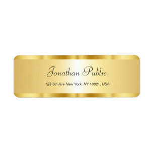 Etiqueta Plantilla Minimalista de oro de nombre de guión de