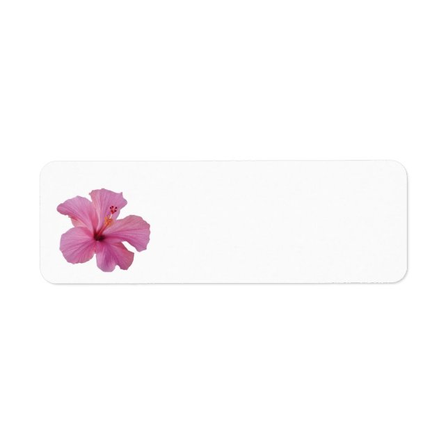 Etiqueta Plantilla personalizada de flor hawaiana rosada Hi (Frente)