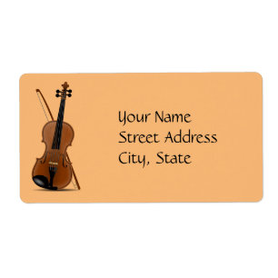 Etiqueta Plantilla Violin y Bow