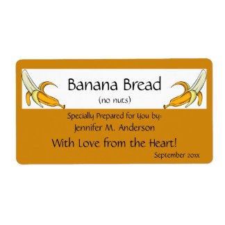 Etiqueta Plátano amarillo enmarcado bananas comida casera