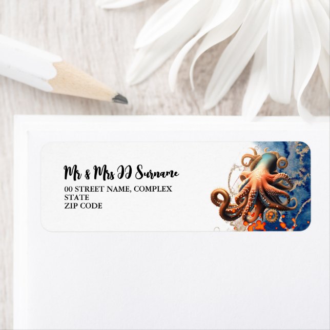 Etiqueta Playa de criatura Octoli temática marina (In situ)