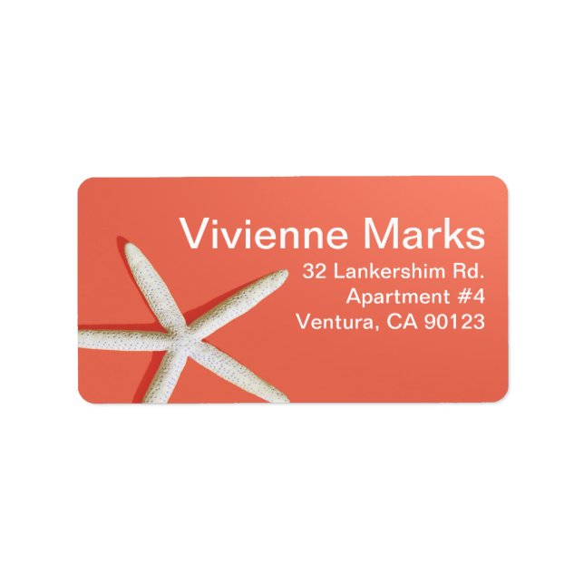 Etiqueta Playa de Starfish Fingers | coral (Frente)