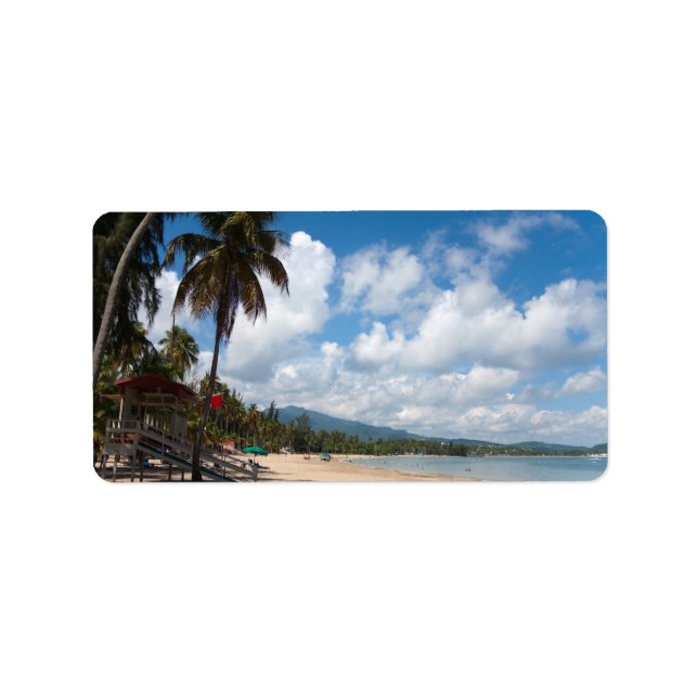 Etiqueta Playa Luquillo Puerto Rico (Frente)
