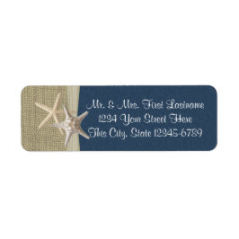 Etiqueta Playa Starfish y Marina Burlap