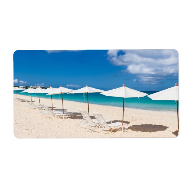 Etiqueta Playa tropical (Frente)