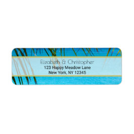 Etiqueta Playa Tropical con Palm Fronds