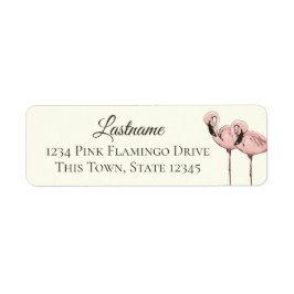 Etiqueta Playa tropical Flamingo rosa
